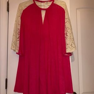 Umgee pink dress with lace